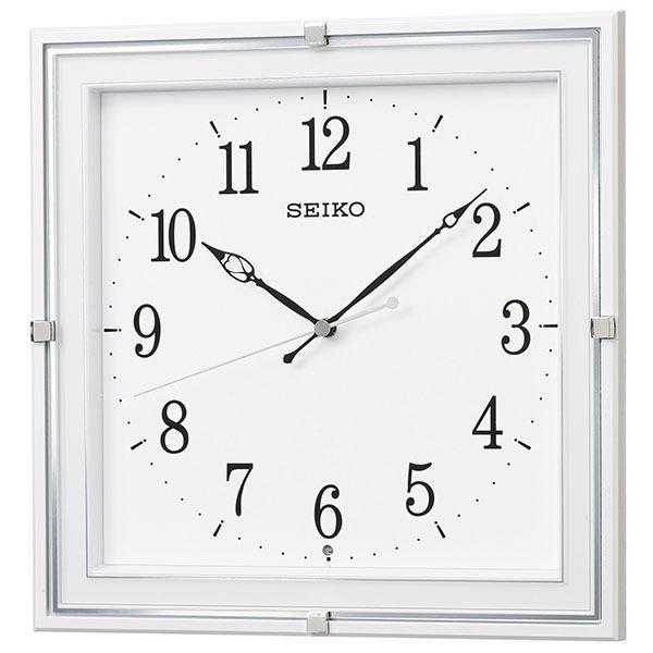 SEIKO プラスチック枠 白 アナログ電波掛時計 KX232W