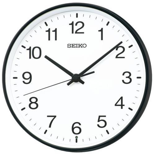 SEIKO アルミ枠 黒 アナログ電波掛時計 KX268K