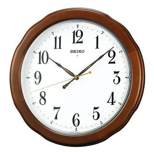 SEIKO 木枠 茶 アナログ電波掛時計 KX326B