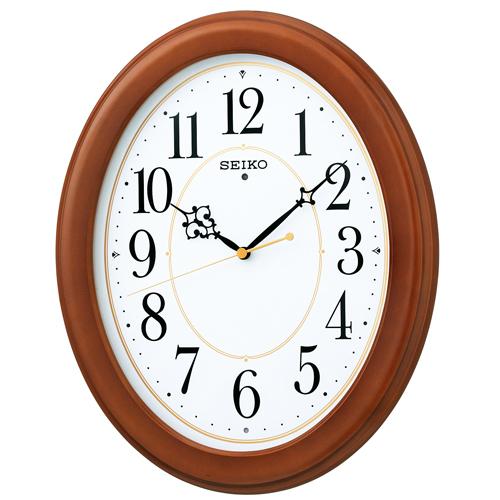 SEIKO 木枠 茶 アナログ電波掛時計 KX390B