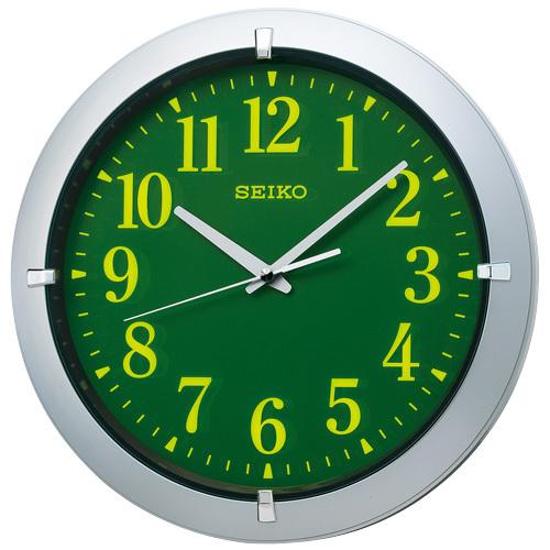 SEIKO プラスチック枠 シルバー 集光樹脂文字盤 アナログ掛時計 KX618S