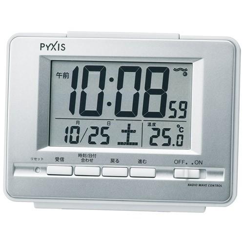 SEIKO PYXIS(ピクシス) スタンダード 電波 目覚まし時計 日付／温湿度表示機能付き NR...
