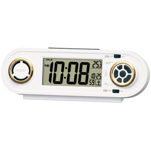 SEIKO 大音量目覚まし時計 ライデン カレンダー/温湿度表示 デジタル電波置時計 NR537W｜re-net