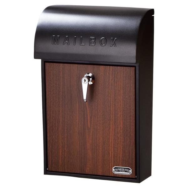 セトクラフト 壁掛けポスト GALVA ブラック＆ウォールナット SI-3945