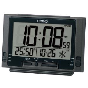 SEIKO 電波 デジタル 目覚まし時計 温湿度表示／液晶表示切替機能付き(アラーム2チャンネル) SQ320K｜re-net