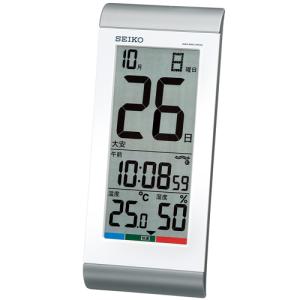SEIKO 日めくり機能付き 温度湿度表示 デジタル 掛置き兼用 電波時計 SQ431S｜re-net