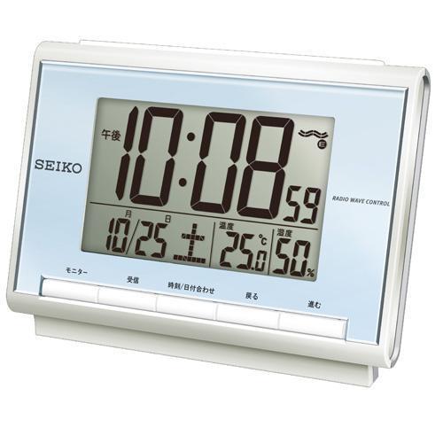 SEIKO 電波 デジタル 目覚まし時計 温湿度表示付き SQ698L