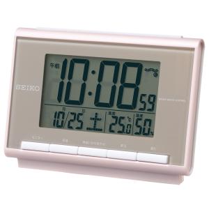 SEIKO 電波 デジタル 目覚まし時計 温湿度表示付き SQ698P｜re-net
