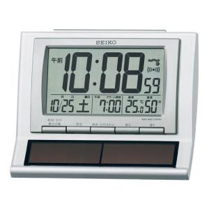 SEIKO 目覚まし時計 フルオートカレンダー/高精度温湿度表示機能付き ハイブリッドソーラー デジタル電波時計 SQ751W｜re-net