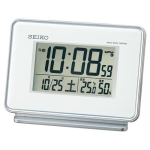 SEIKO 電波 デジタル 目覚まし時計 温湿度表示付き(アラーム2チャンネル) SQ767W｜re-net