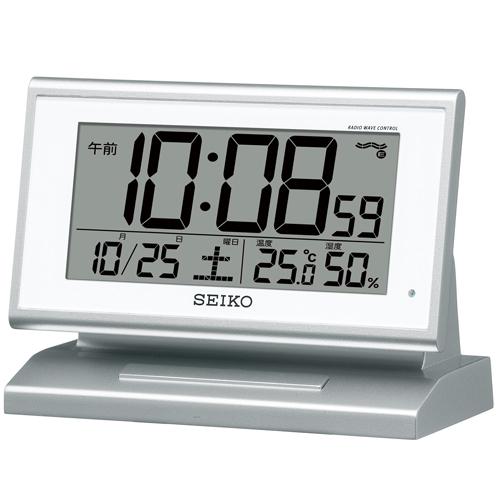 SEIKO 夜でも見える自動点灯タイプ 目覚まし時計 電波クロック SQ768S