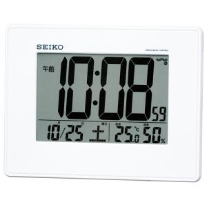 SEIKO 電波デジタル 掛け置き兼用 温湿度表示付き 目覚まし時計 SQ770W｜re-net