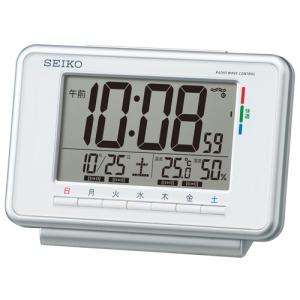 SEIKO フルオートカレンダー/温湿度表示機能付き ウィークリーアラーム デジタル電波時計 SQ775W｜re-net