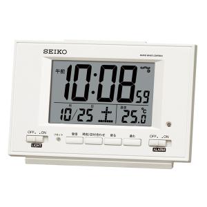 SEIKO 夜でも見える自動点灯タイプ 目覚まし時計 電波クロック SQ778W｜re-net