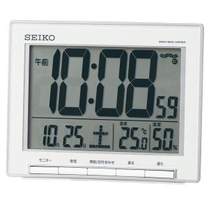SEIKO 電波デジタル 温湿度表示付き 目覚まし時計 SQ786S