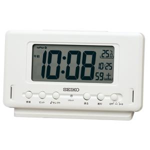 SEIKO 電波 デジタル メロディ付き 目覚まし時計 カレンダー／温湿度表示機能付き  SQ796W｜re-net