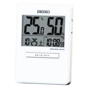 SEIKO 電波 デジタル 目覚まし時計 温湿度メイン表示 SQ797W｜re-net