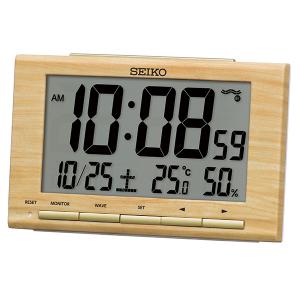 SEIKO 電波デジタル 温湿度表示付き 目覚まし時計 SQ799B｜re-net