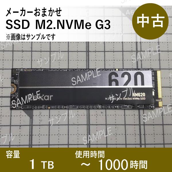 【中古 M.2NVMe G3 SSD】1T メーカーおまかせ 使用1000時間以内 データ消去済 交...