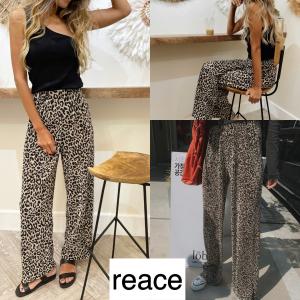 ヒョウ柄パンツ ヒョウ柄ワイドパンツ レオパード leopard アニマル柄 ゆったり ママファッション 海外ファッション 送料無料