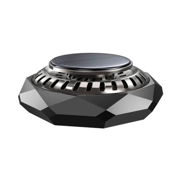 車載用芳香剤！！ R.A.C ソーラーファン アロマディフューザー 合金クリスタルカット/ブラック ...