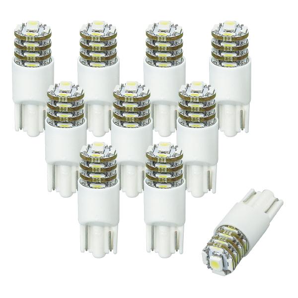 R.A.C LED W5W T10 12V5W ウェッジ 発光色 ホワイト 全長30.5mm 10個...
