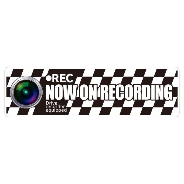 RAC ドライブレコーダー ドラレコ ステッカー 国旗タイプ チェッカー White  サイズ幅14...