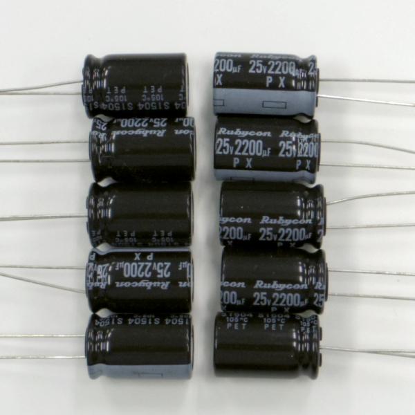 Rubycon 25V 2200uF アルミ電解コンデンサー 10個セット