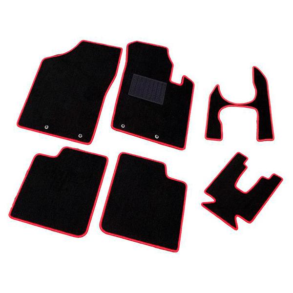 ジーベース プロテクションフロアマット ブラック/レッド フック無 1台分セット(6枚組) スズキ ...