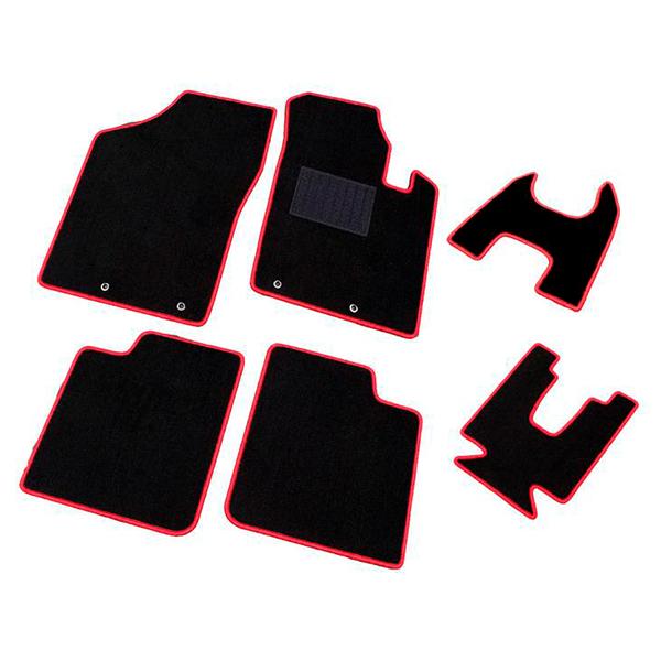 ジーベース プロテクションフロアマット ブラック/レッド フック無 1台分セット(6枚組) スズキ ...
