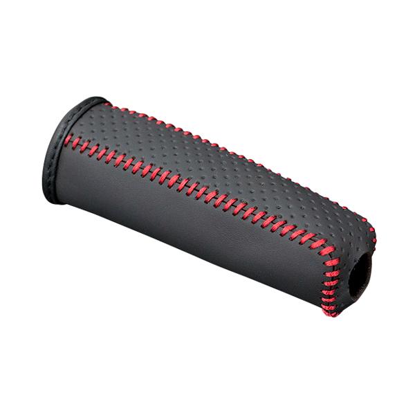 ダイハツ コペン L880K ジーベース 本革サイドブレーキグリップカバー ディンプル ブラック/レ...