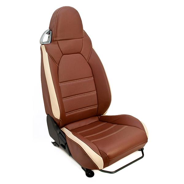 ダイハツ コペン LA400K ジーベース デザインシートカバー ブラウン×アイボリー