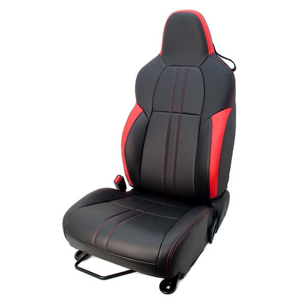 ホンダ S660 JW5 ジーベース デザインシートカバー ブラック×レッド 運転席＆助手席の1台分...