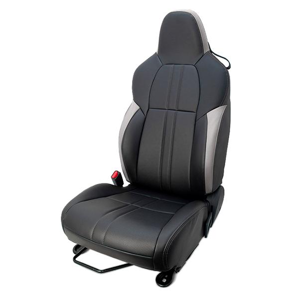 ホンダ S660 JW5 ジーベース デザインシートカバー ブラック×ライトグレー 運転席＆助手席の...