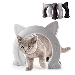 ペットドア 猫 出入り口 キャットドア 小型犬 猫ドア ペット 猫耳型 半自動 取り付け 引き戸 犬 猫用ドア 磁石 通り抜け 可愛い diy ブラウン 猫扉｜readyist-store2