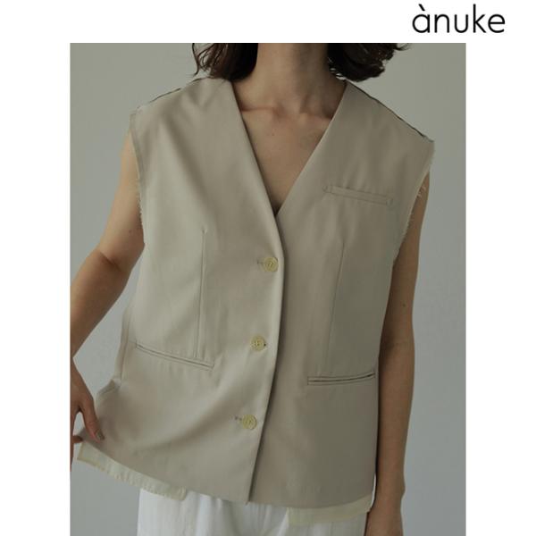 予約商品/anuke アンヌーク Cutoff Twill Vest 62410101 4月末〜5月...