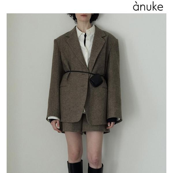 即日発送(火曜除く)/anuke アンヌーク Herringbone Wool Jacket 625...