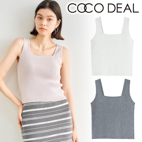 ＼SALE50%OFF／土日も即日発送/COCODEAL ココディール ラメスクエアタンクトップ 7...