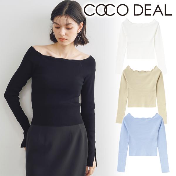 ＼SALE50%OFF／土日も即日発送/COCODEAL ココディール スカラップオフショルトップス...