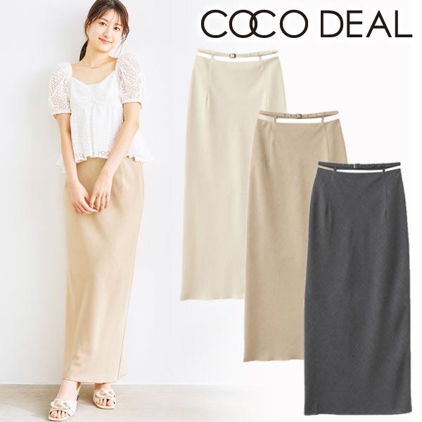 ＼SALE50%OFF／土日も即日発送/COCODEAL ココディール ベルト付きバイアスナロースカ...