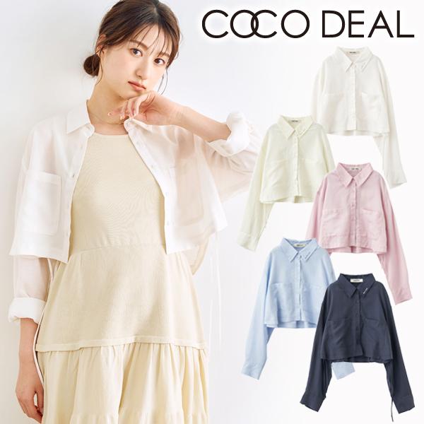 ＼SALE50%OFF／土日も即日発送/COCODEAL ココディール クロップド刺繍シャツ 752...