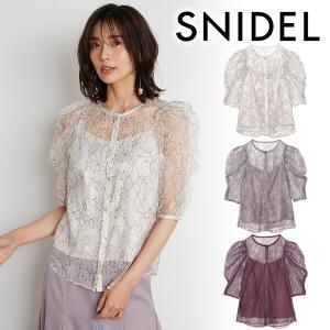 【SOLD OUT】＼期間限定10%OFF／SNIDEL スナイデル /パフスリーブレーストップス SWFB214111 /21FW/新作/キャンセル返品不可/通販あすつく