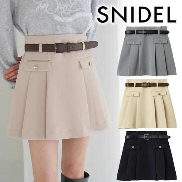 ＼期間限定20%OFF／即日発送(火曜除く)/SNIDEL スナイデル  ベルト付きプリーツミニスカ...