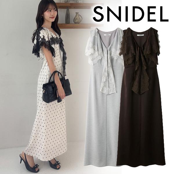 ＼期間限定12%OFF／即日発送(火曜除く)/SNIDEL スナイデル  ヘムレースフリルカラーワン...