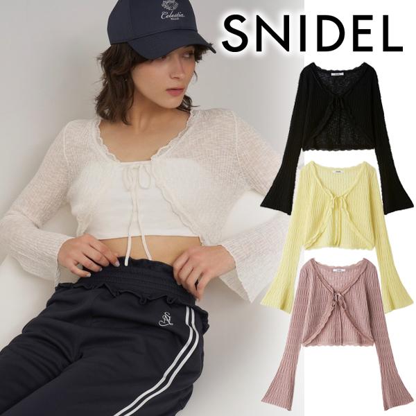 ＼期間限定10%OFF／即日発送/SNIDEL スナイデル  レーストリムクロップドカーディガン S...