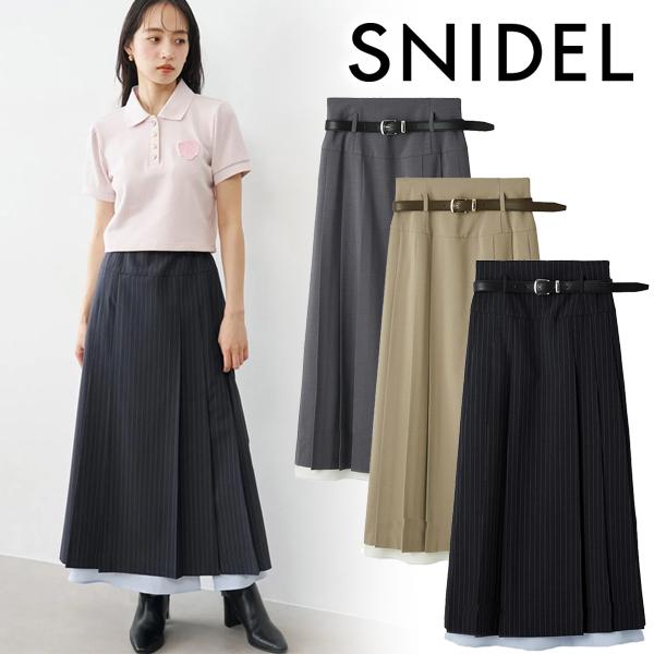 ＼期間限定10%OFF／お盆も即日発送/SNIDEL スナイデル デザインプリーツスカート SWFS...