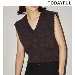 土日も即日発送 TODAYFUL トゥデイフル/Mixyarn Compact Knitvest 12410505  2024SS キャンセル返品不可｜real-co