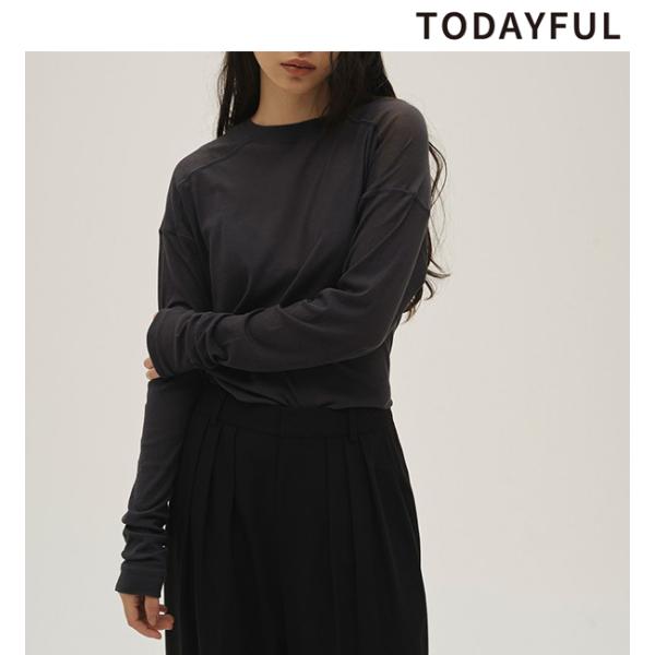 即日発送/TODAYFUL トゥデイフル  Hightwist Gauze Long T-shirt...