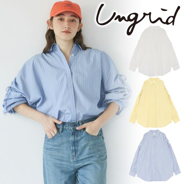 ＼期間限定11%OFF／土日祝も即日発送/Ungrid アングリッド 2Wayギャザーデザインシャツ...