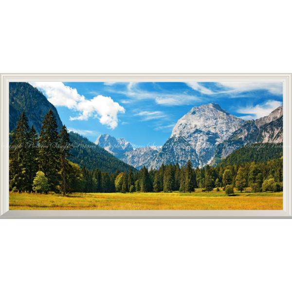 絵画風 壁紙ポスター (はがせるシール式) アルプス大自然の景色 西アルプス山脈 パノラマ【扉なし窓...